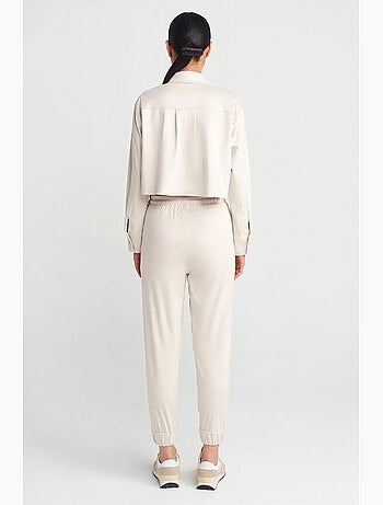 Pantaloni jogger in finta pelle scamosciata dilvin