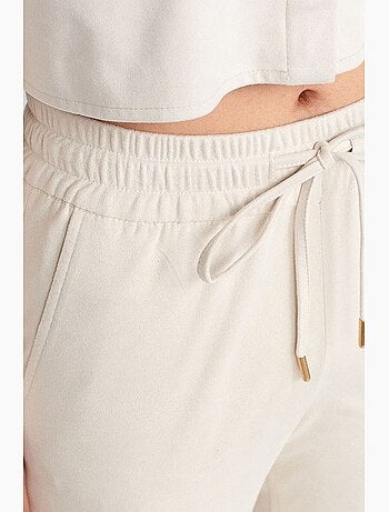 Pantaloni jogger in finta pelle scamosciata dilvin
