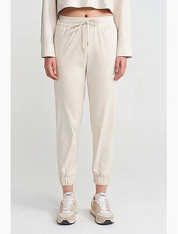 Pantaloni jogger in finta pelle scamosciata dilvin