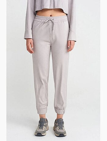 Pantaloni jogger in finta pelle scamosciata dilvin