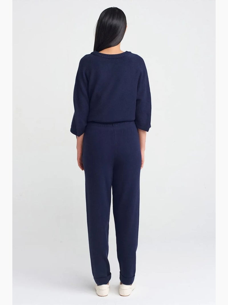 Pantaloni jogger in maglia lurex da donna dilvin Blu marino - Kiabi