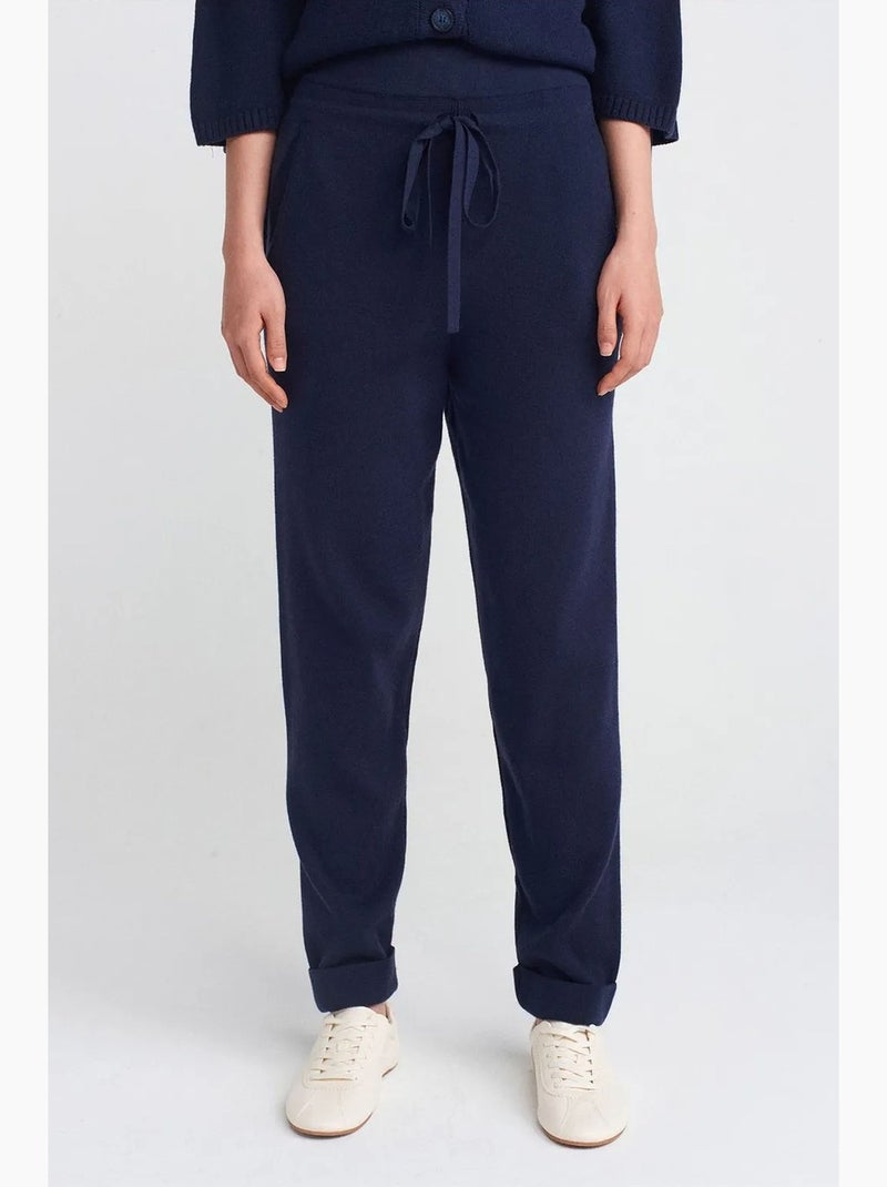 Pantaloni jogger in maglia lurex da donna dilvin Blu marino - Kiabi