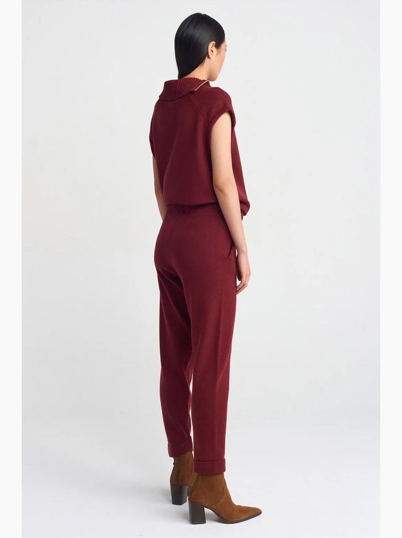 Pantaloni jogger in maglia lurex da donna dilvin Rosso bordeaux - Kiabi