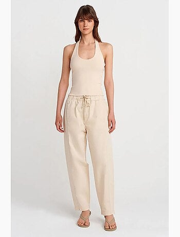 Pantaloni jogger in popeline di cotone a gamba dritta dilvin