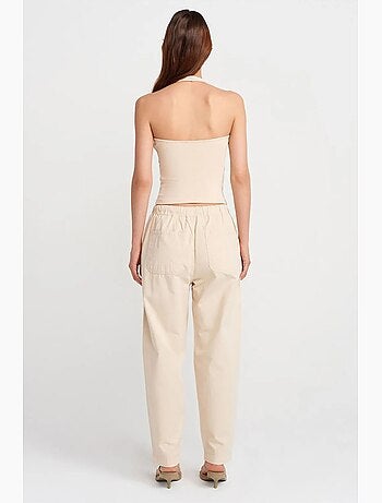 Pantaloni jogger in popeline di cotone a gamba dritta dilvin