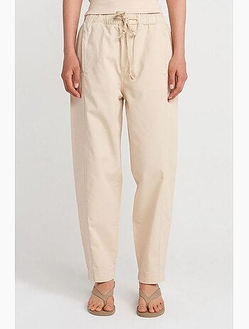 Pantaloni jogger in popeline di cotone a gamba dritta dilvin