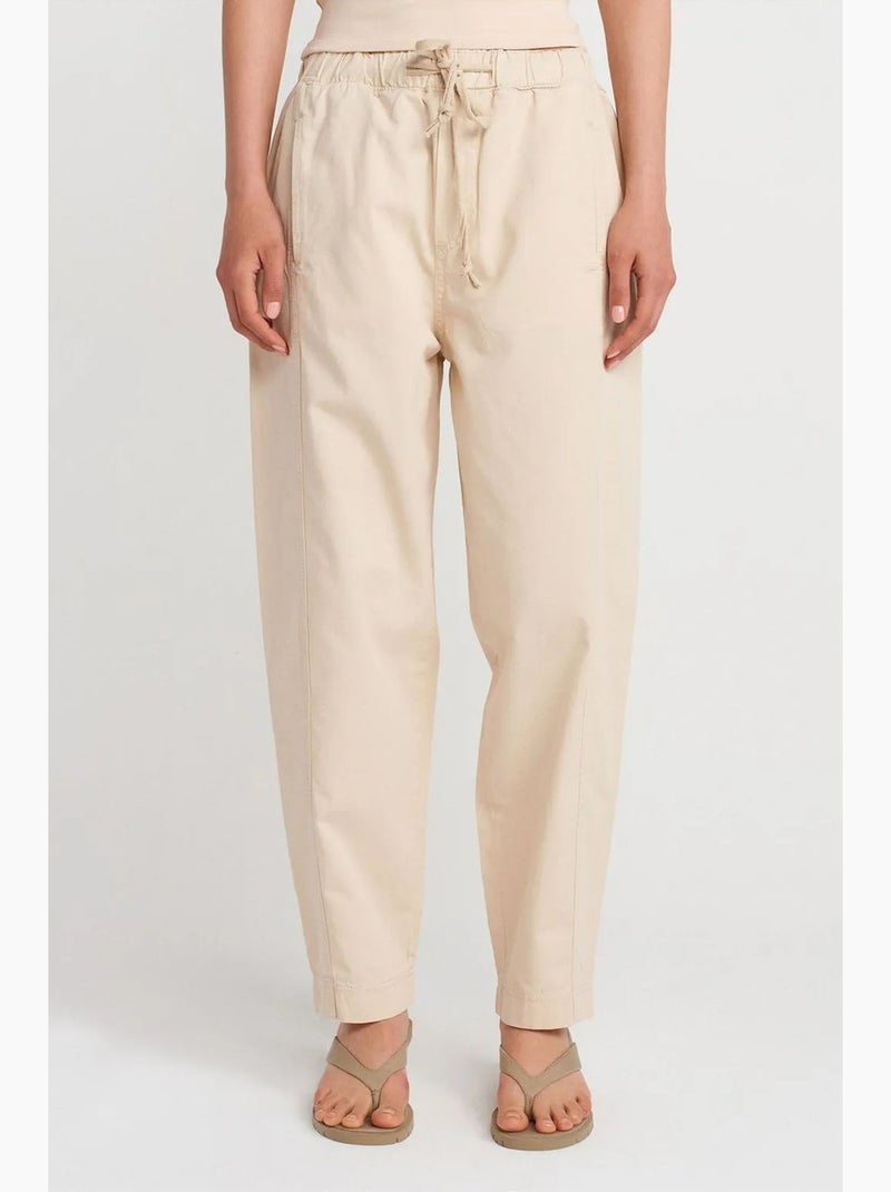 Pantaloni jogger in popeline di cotone a gamba dritta dilvin Beige argilla - Kiabi