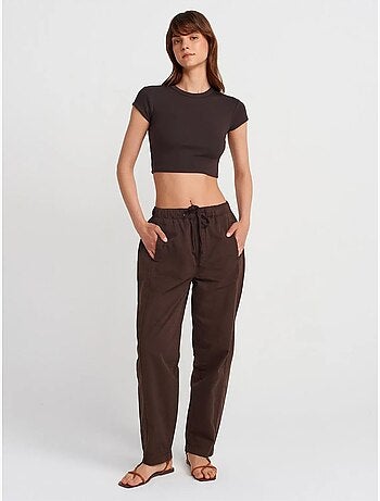 Pantaloni jogger in popeline di cotone a gamba dritta dilvin