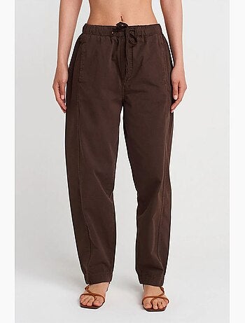 Pantaloni jogger in popeline di cotone a gamba dritta dilvin