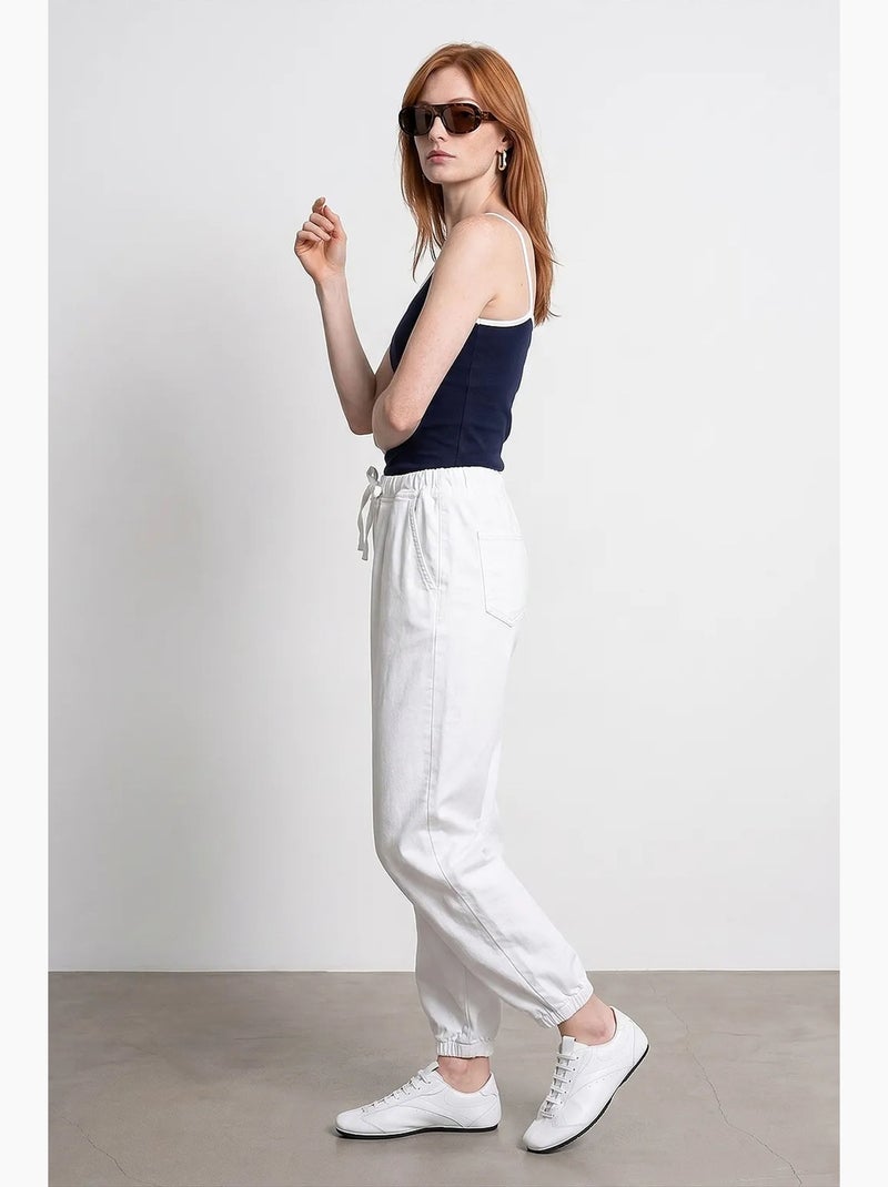 Pantaloni jogger in popeline di cotone dilvin Bianco - Kiabi