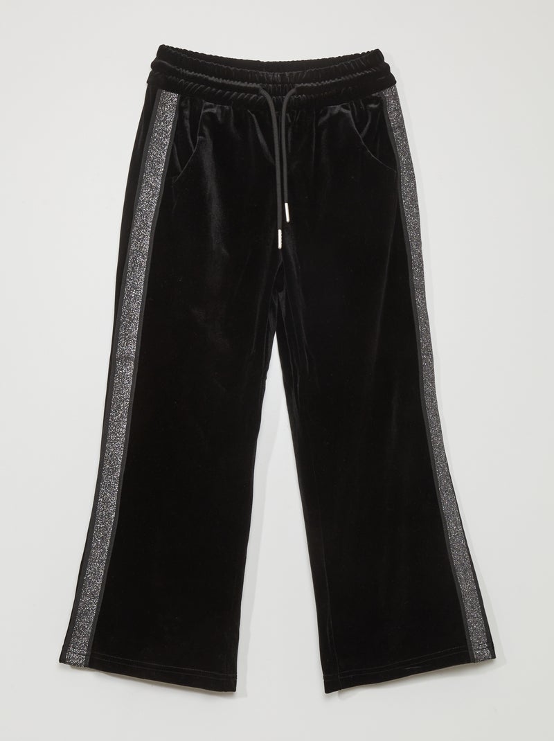 Pantaloni joggers con banda con paillettes nero - Kiabi