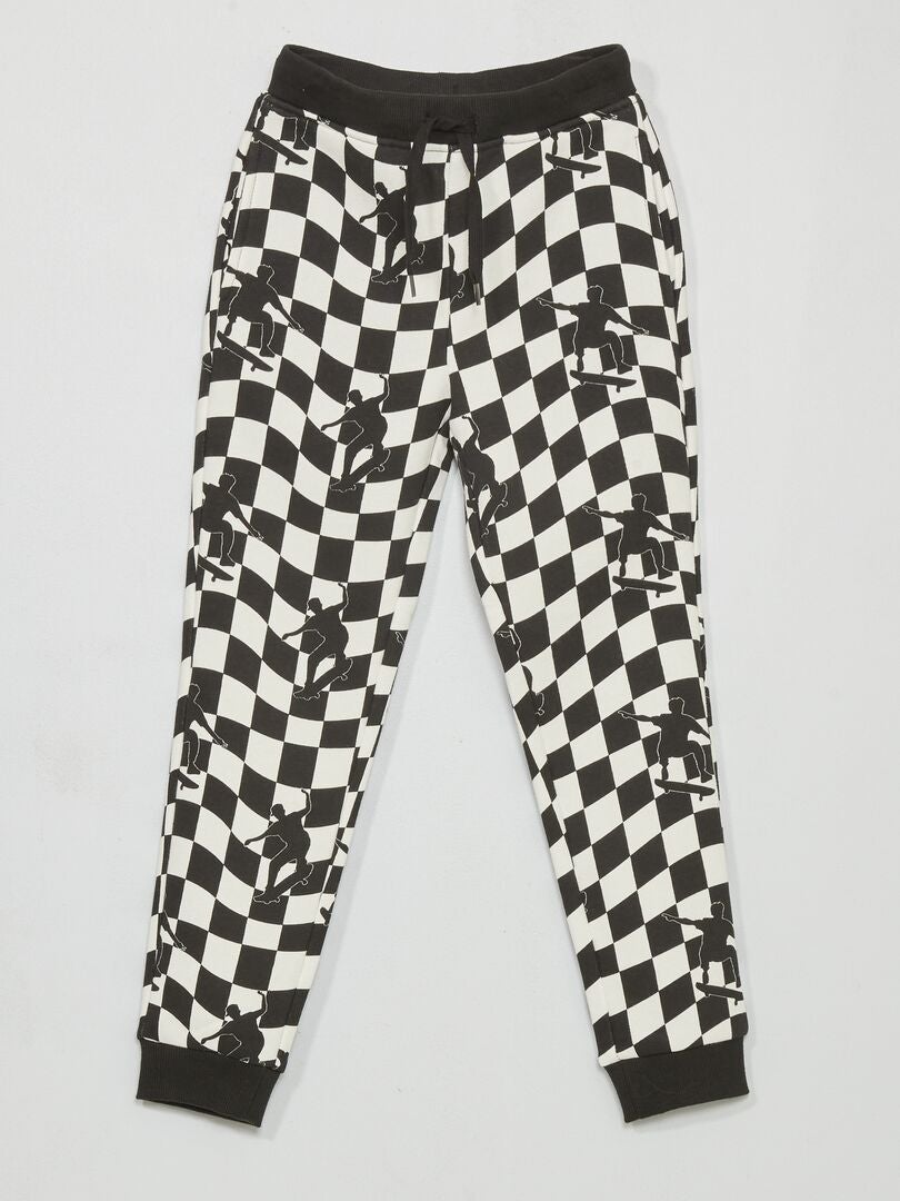 Pantaloni joggers con motivo a scacchi NERO - Kiabi
