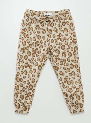 Pantaloni joggers con motivo leopardato dorato