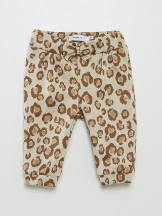 Pantaloni joggers con motivo leopardato dorato 'Name it'