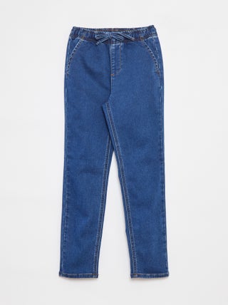 Pantaloni joggers in denim con vita elasticizzata