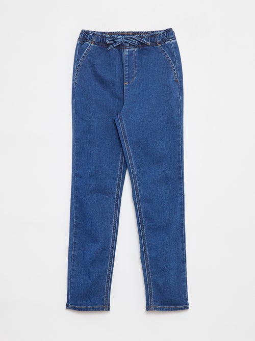 Pantaloni joggers in denim con vita elasticizzata - Kiabi