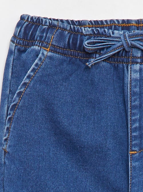 Pantaloni joggers in denim con vita elasticizzata - Kiabi