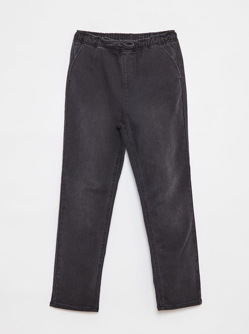 Pantaloni joggers in denim con vita elasticizzata - Kiabi