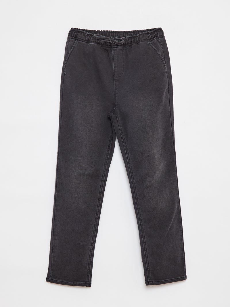 Pantaloni joggers in denim con vita elasticizzata Grigio - Kiabi