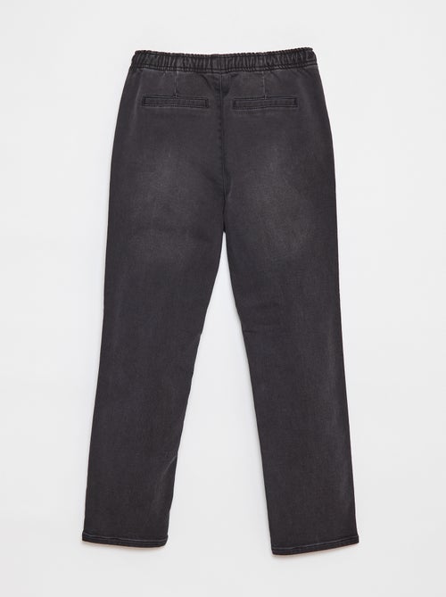 Pantaloni joggers in denim con vita elasticizzata - Kiabi