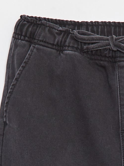 Pantaloni joggers in denim con vita elasticizzata - Kiabi