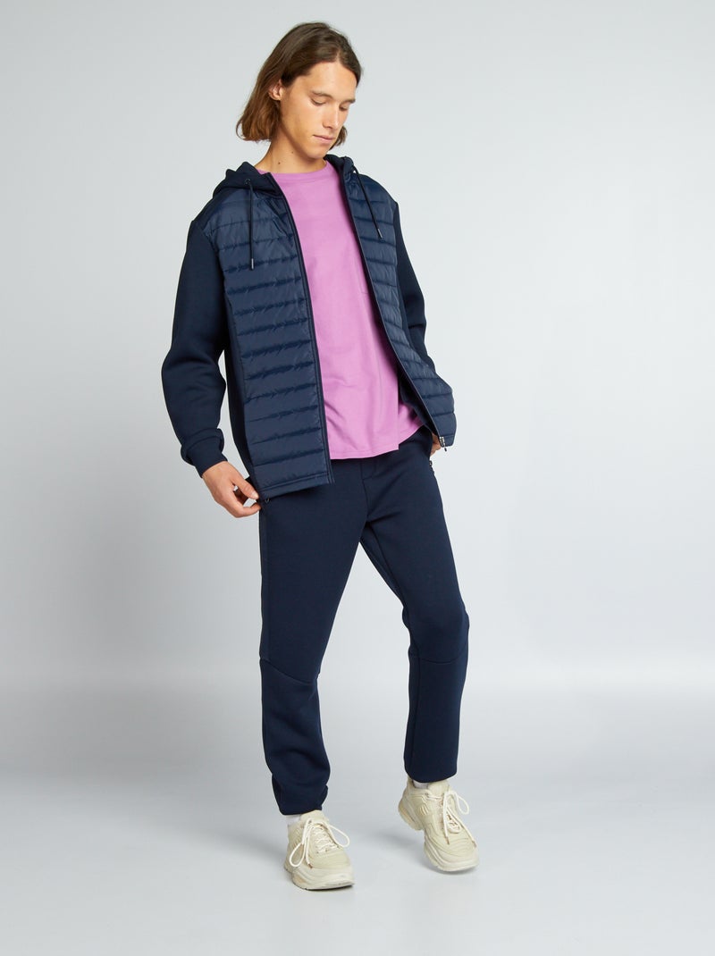 Pantaloni joggers in due materiali BLU - Kiabi