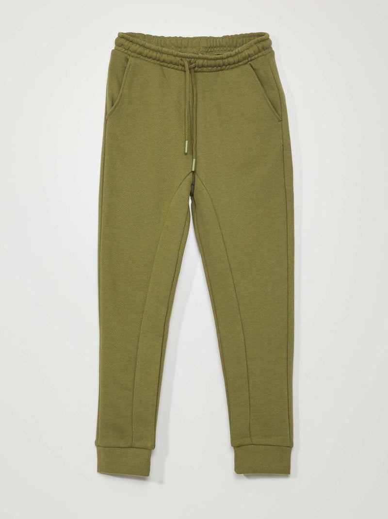 Pantaloni joggers in french terry con cuciture verde - Kiabi