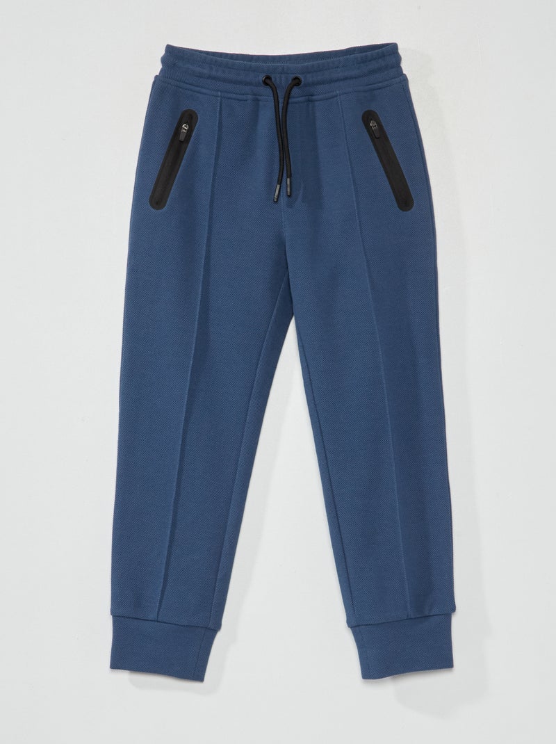 Pantaloni joggers in piqué di cotone blu scuro - Kiabi