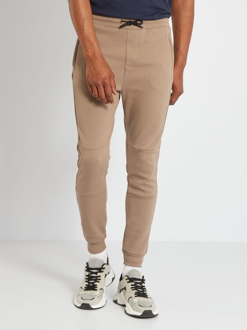 Pantaloni joggers in piqué di cotone grigio beige - Kiabi
