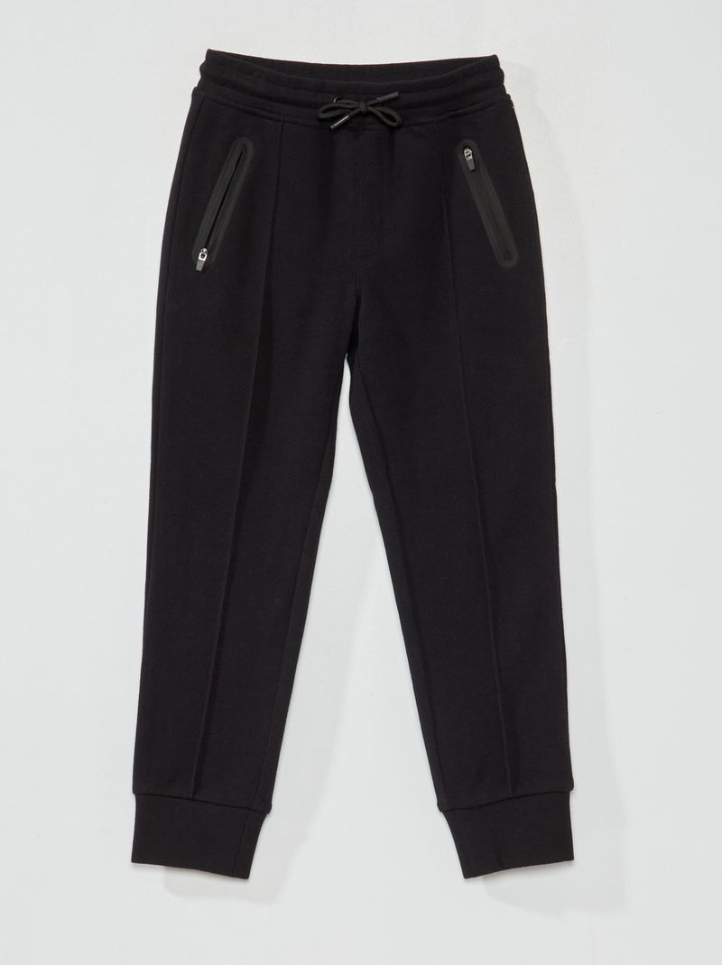 Pantaloni joggers in piqué di cotone Nero - Kiabi