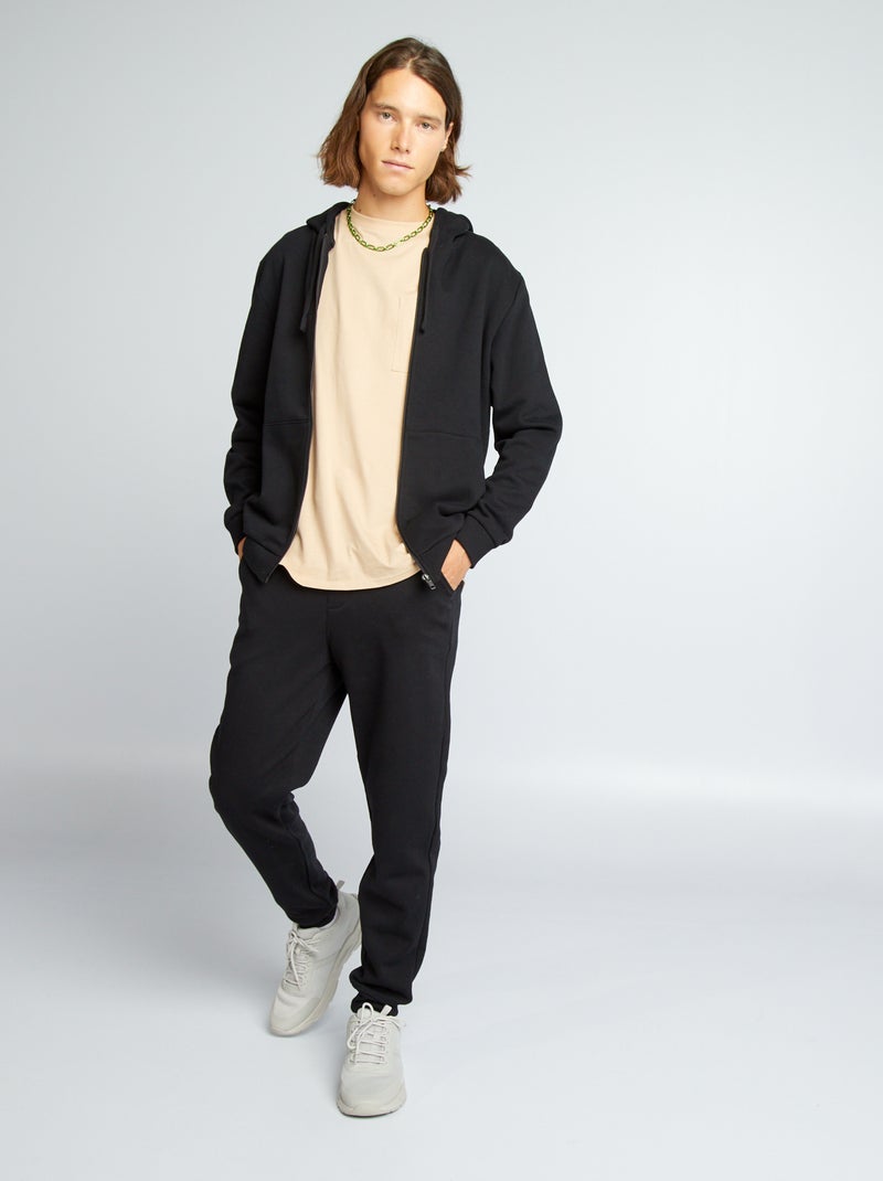 Pantaloni joggers in tessuto felpato - Nero - Kiabi