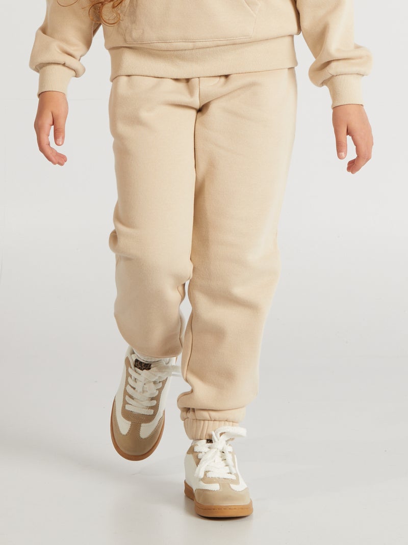 Pantaloni joggers in tessuto felpato BEIGE - Kiabi