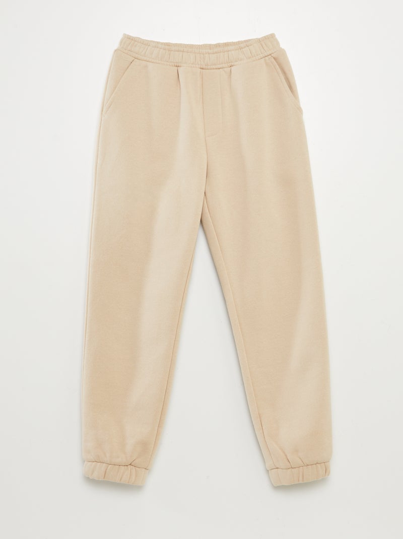 Pantaloni joggers in tessuto felpato BEIGE - Kiabi