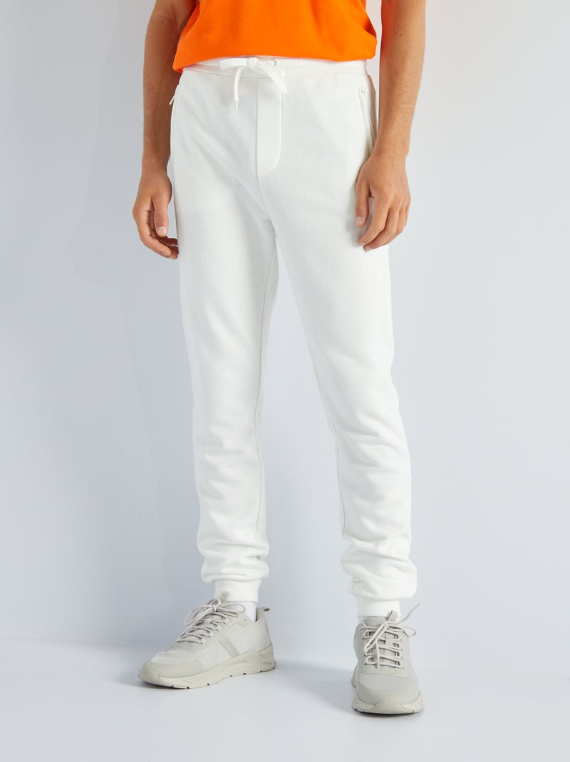 Pantaloni joggers in tessuto felpato BIANCO - Kiabi