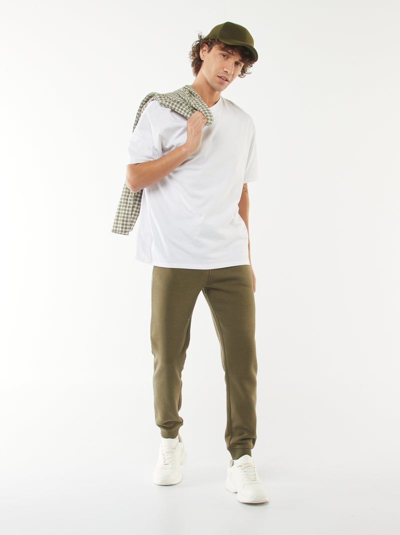 Pantaloni joggers in tessuto felpato caldo Kaki - Kiabi