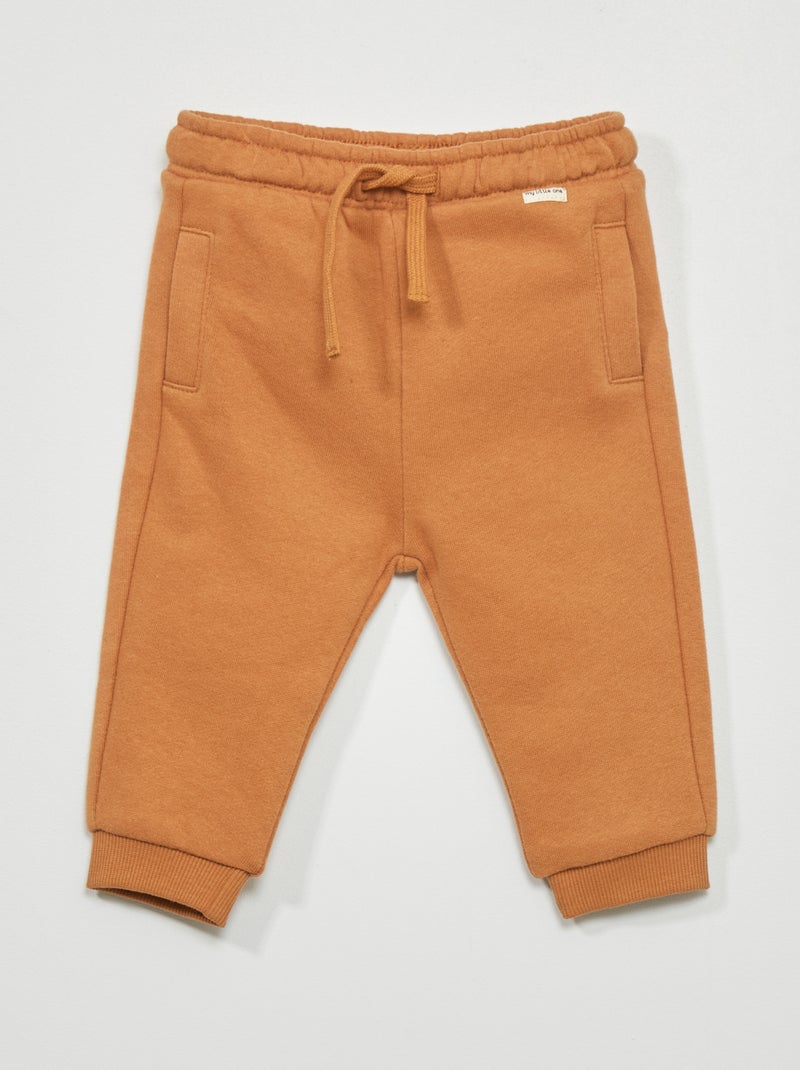 Pantaloni joggers in tessuto felpato MARRONE - Kiabi
