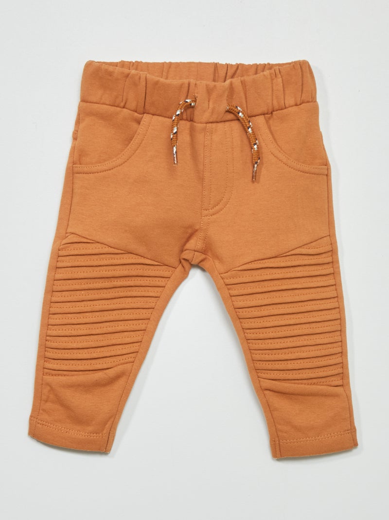 Pantaloni joggers in tessuto felpato MARRONE - Kiabi