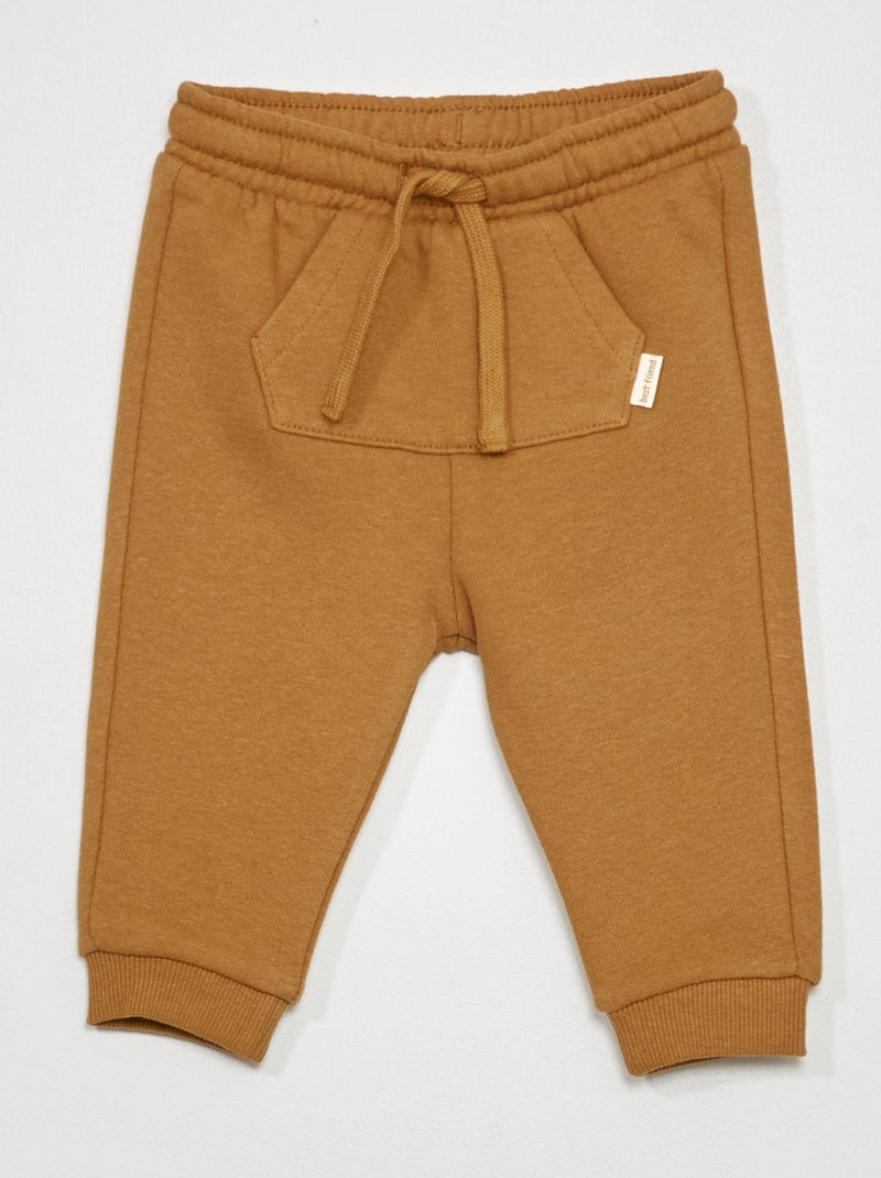Pantaloni joggers in tessuto felpato MARRONE - Kiabi