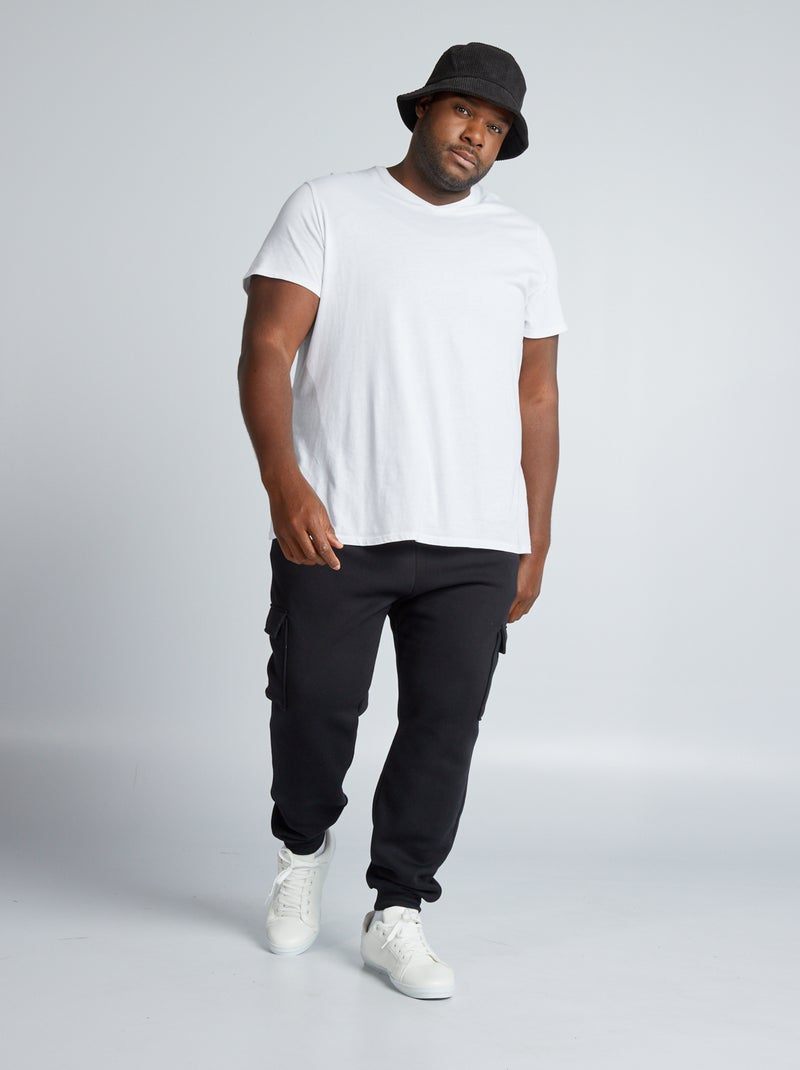 Pantaloni joggers in tessuto felpato nero - Kiabi