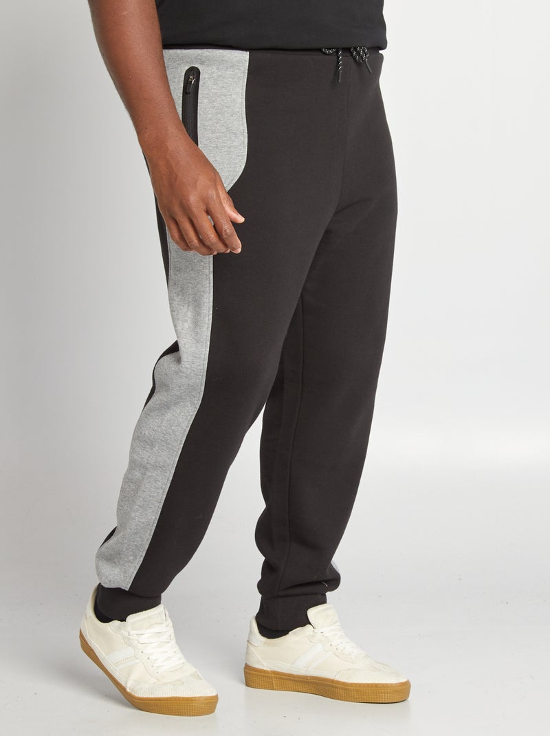 Pantaloni joggers in tessuto felpato nero - Kiabi