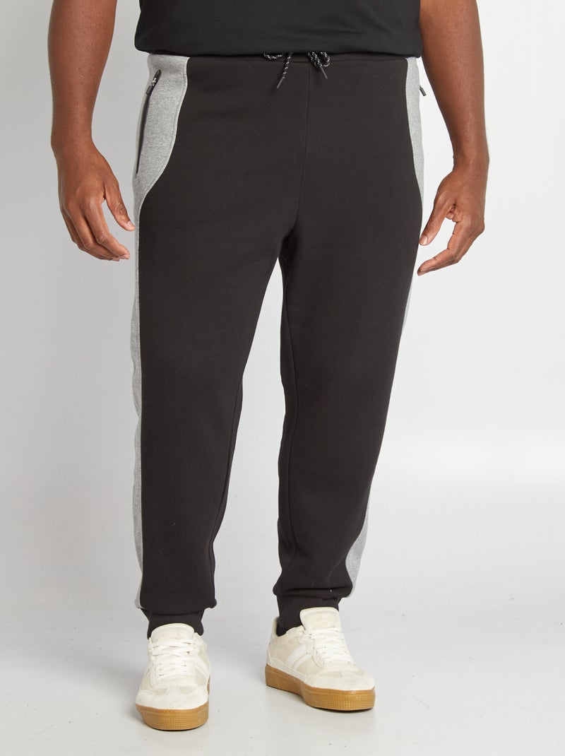 Pantaloni joggers in tessuto felpato nero - Kiabi