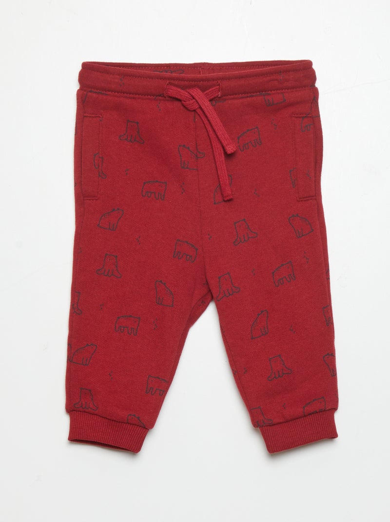 Pantaloni joggers in tessuto felpato ROSSO - Kiabi