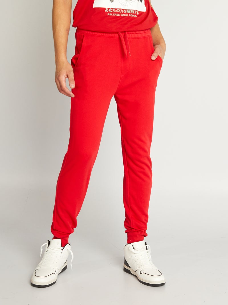 Pantaloni joggers in tessuto felpato ROSSO - Kiabi