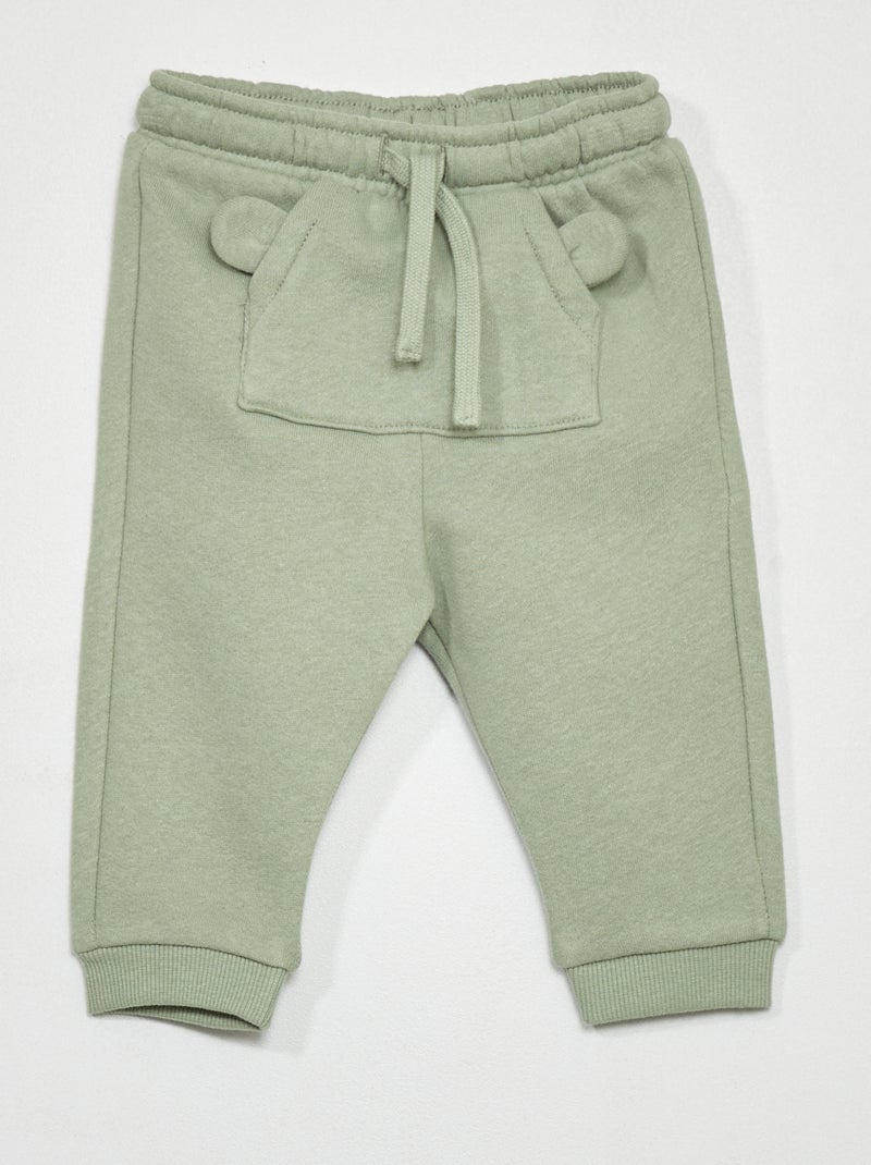 Pantaloni joggers in tessuto felpato verde grigio - Kiabi