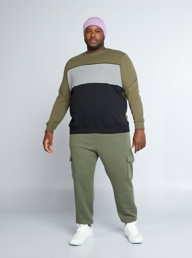 Pantaloni joggers in tessuto felpato verde scuro - Kiabi