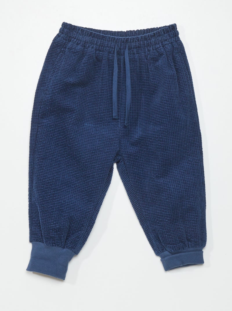 Pantaloni joggers in velluto - Sempre più confortevole blu scuro - Kiabi
