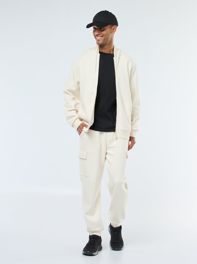 Pantaloni joggers multitasche tinta unita Bianco - Kiabi