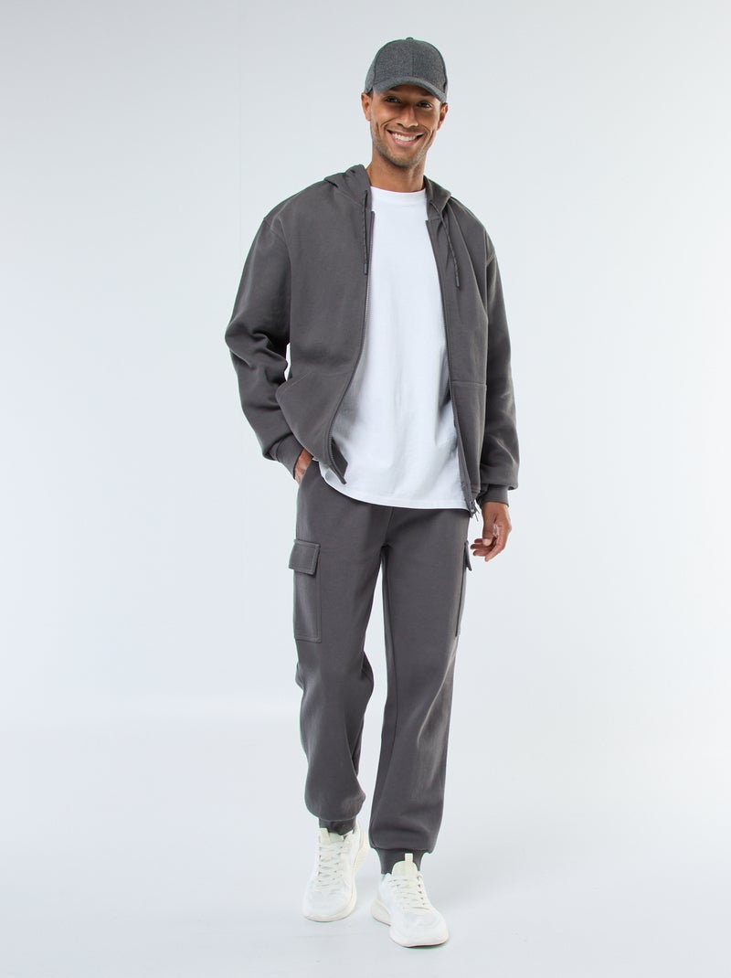 Pantaloni joggers multitasche tinta unita grigio - Kiabi