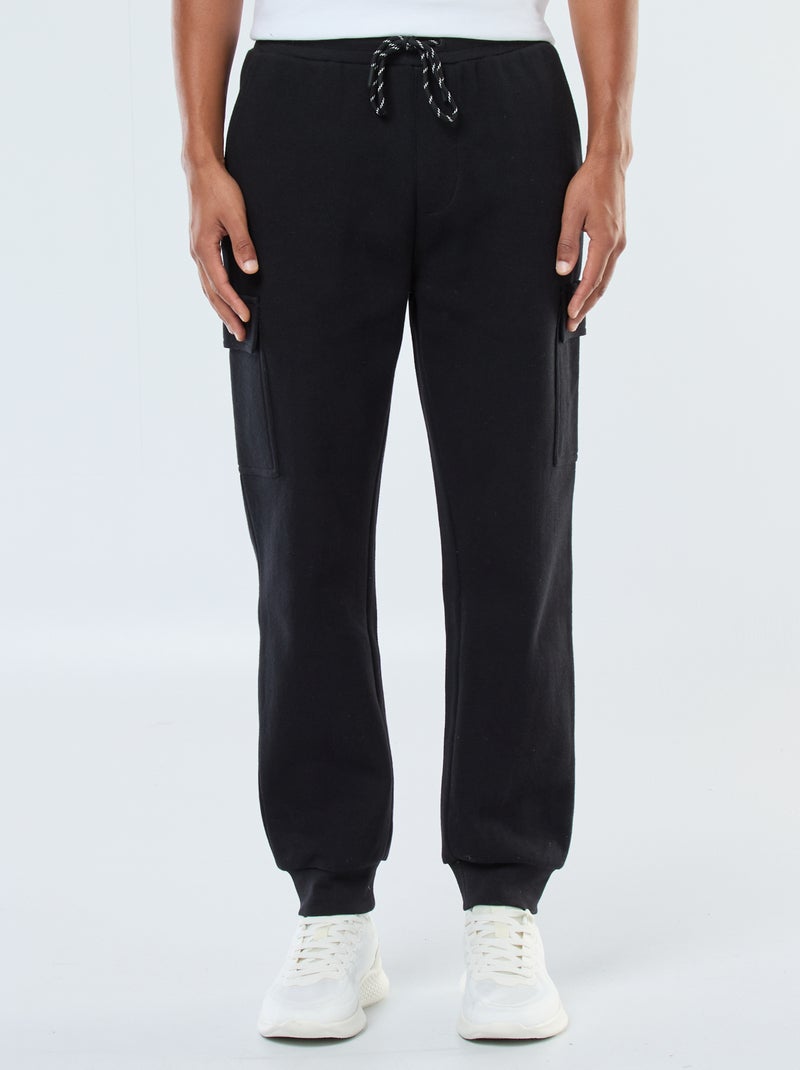Pantaloni joggers multitasche tinta unita nero - Kiabi