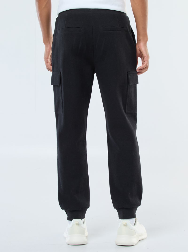 Pantaloni joggers multitasche tinta unita nero - Kiabi